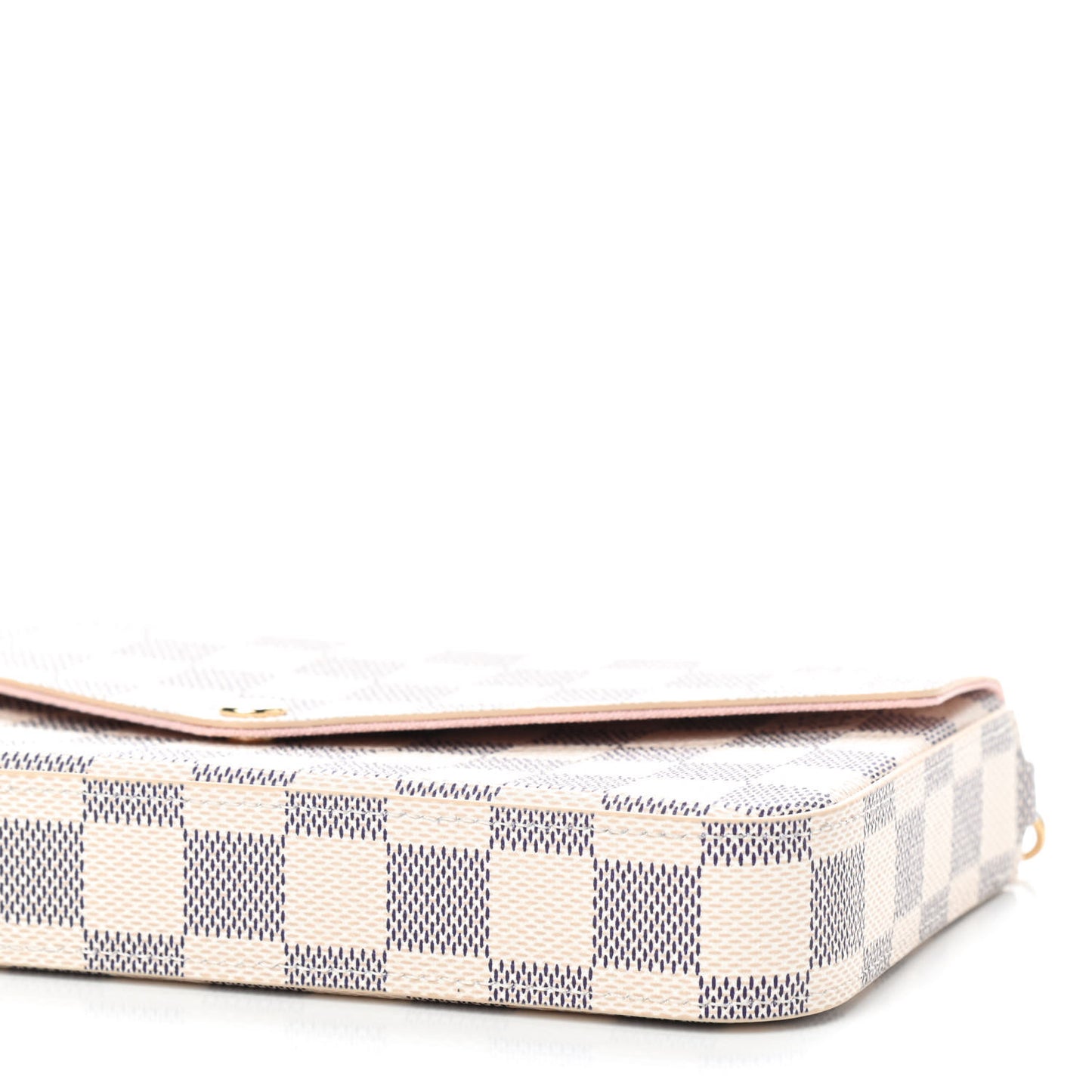 Damier Azur Pochette Felicie Chain Wallet Rose Ballerine