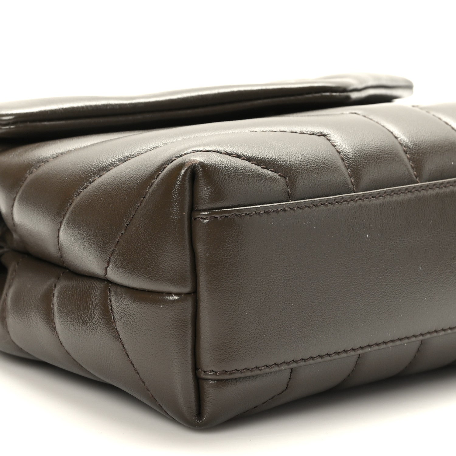 Saint Laurent Calfskin Y Quilted Monogram Toy Loulou Crossbody Bag Military Olive 7 of 9