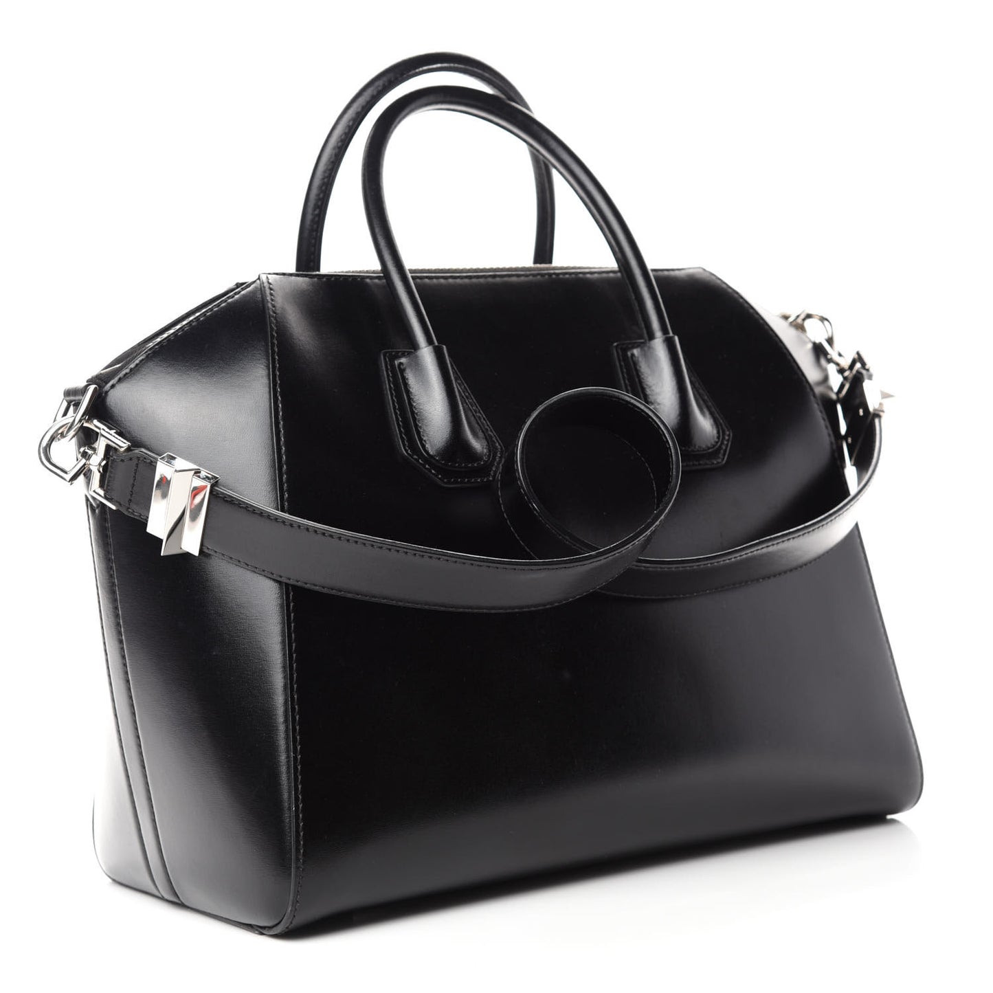 Shiny Lord Calfskin Medium Antigona Black