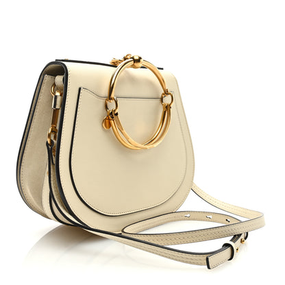 Chloe Calfskin Suede Medium Nile Bracelet Bag Off White 2 of 7
