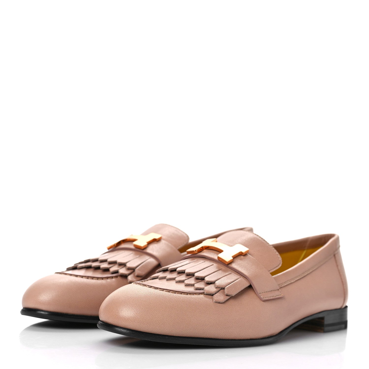 Hermes Goatskin Womens Royal Loafers 37 Bois De Santal 4 of 10