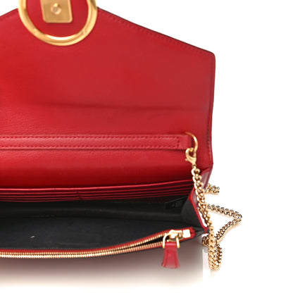 Fendi Vitello Cruise F is Fendi FF 1974 Embossed Medium Envelope Wallet On Chain Fragola Maya Black 5 of 12