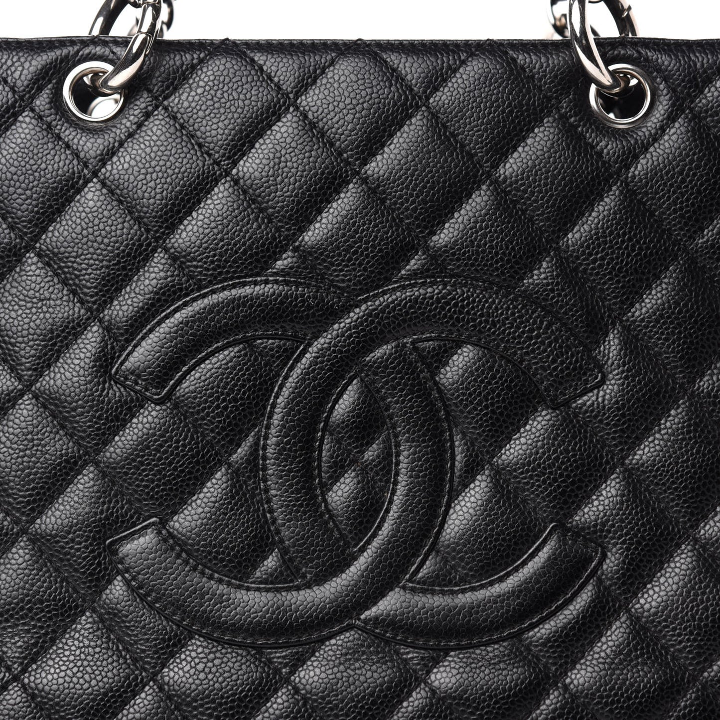 Caviar Quilted Grand Shopping Tote GST Black