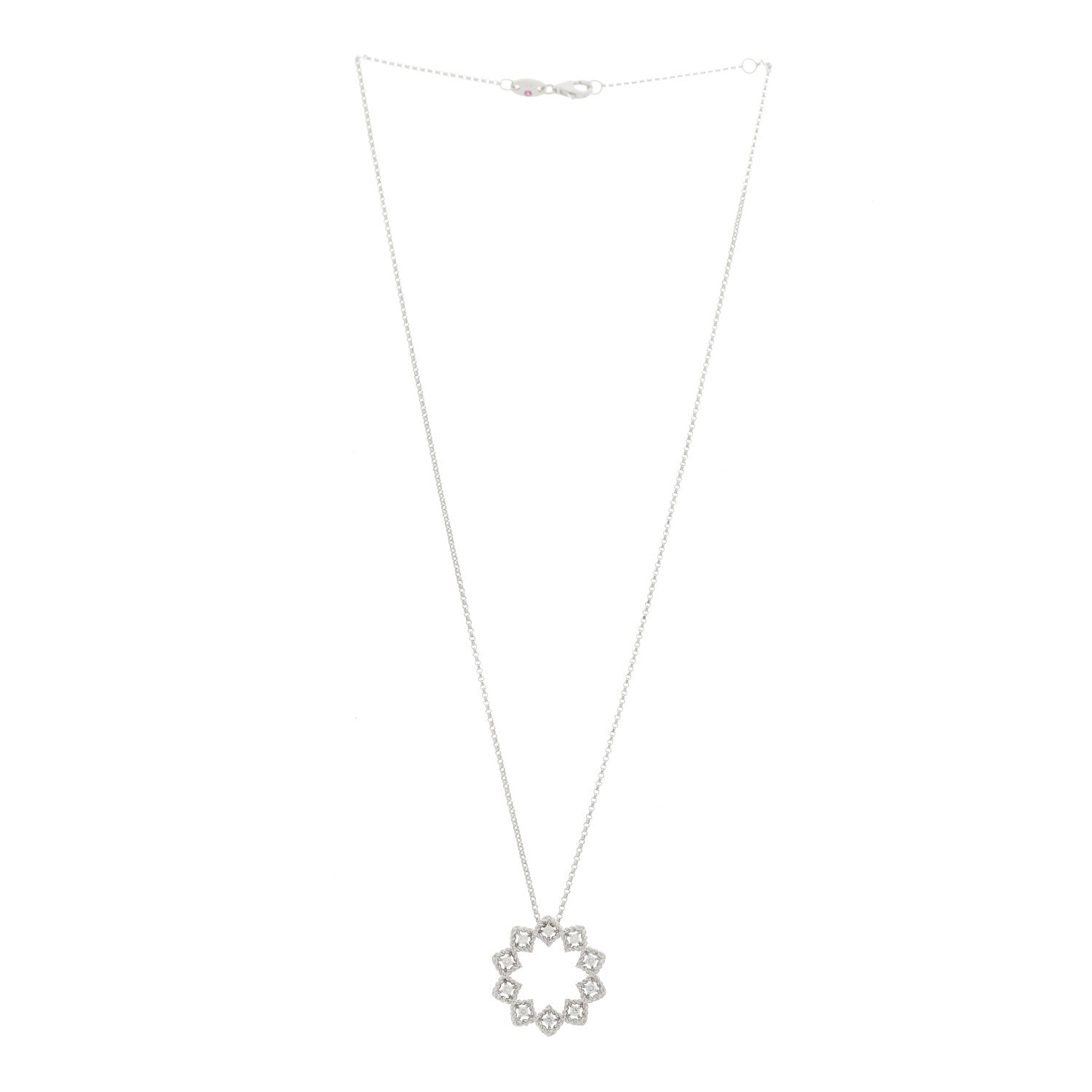 Roberto Coin 18K White Gold Diamond Barocco Pendant Necklace 3 of 5