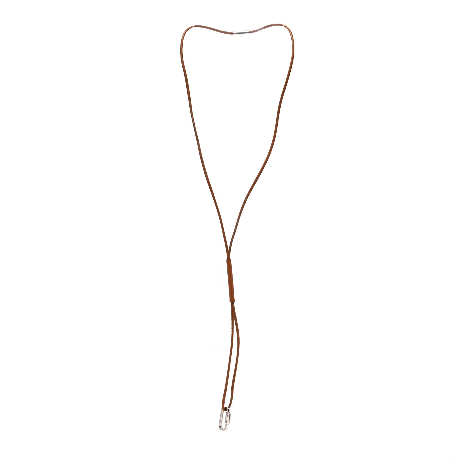 Hermes Palladium Curiosite Pendant Necklace Gold 2 of 3