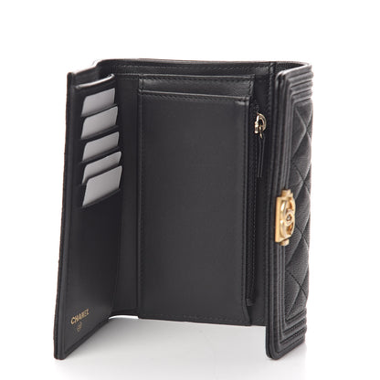 Chanel Caviar Quilted Medium Boy Flap Wallet Black 5 of 9