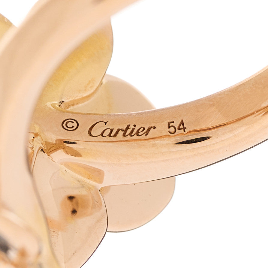 Cartier 18K Pink Gold Diamond Caresse D'Orchidees Par Cartier Ring 54 7 6 of 7