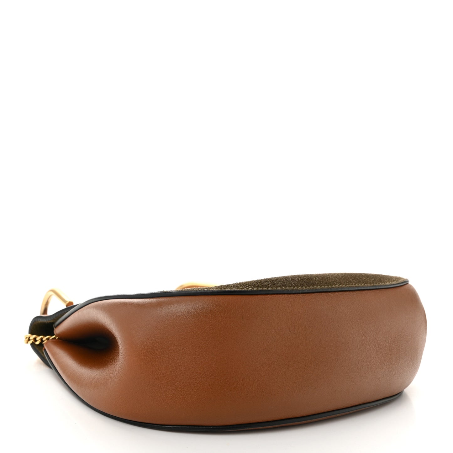 Suede Smooth Calfskin Drew Shoulder Bag Caramel