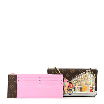 Louis Vuitton Monogram 2022 Christmas Animation Paris Pochette Felicie Chain Wallet Pink 1 of 11