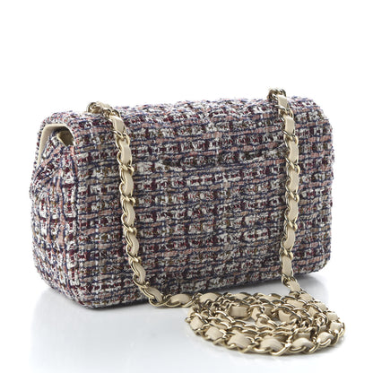 Chanel Tweed Quilted Mini Rectangular Flap Pink 4 of 19