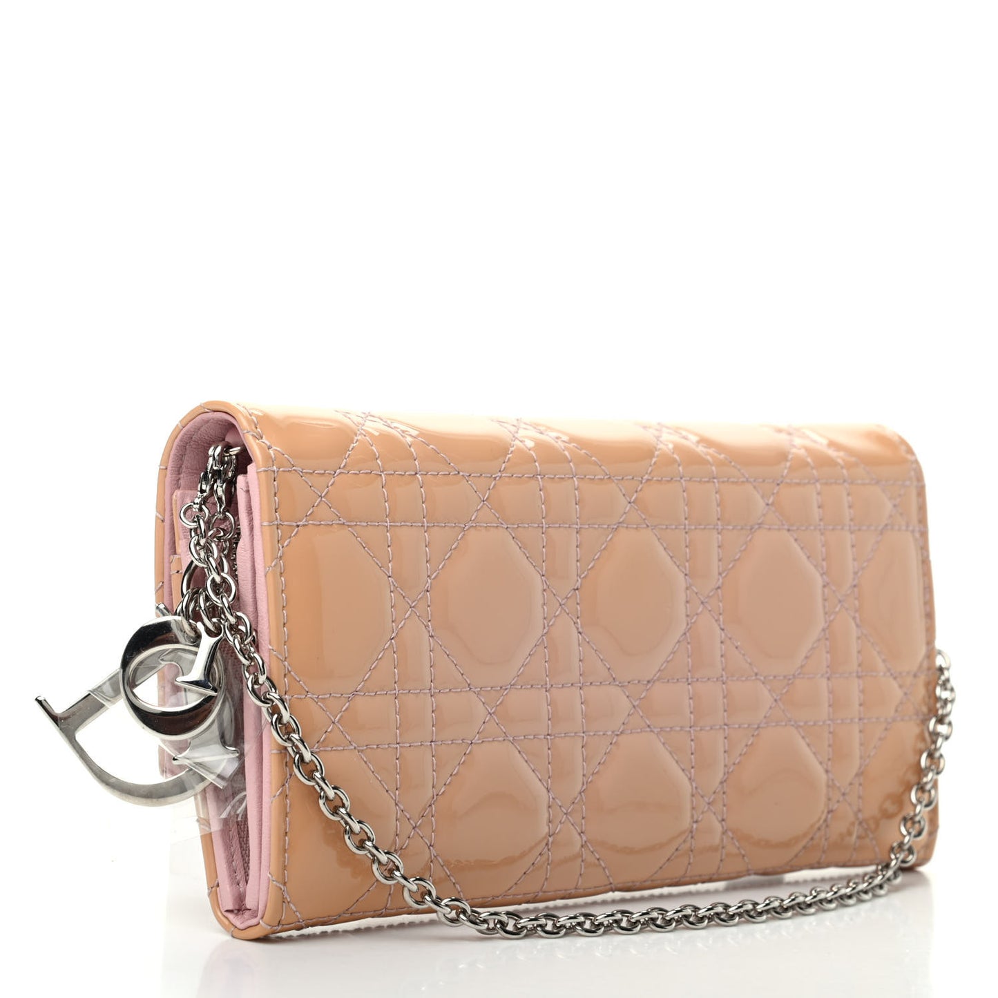Patent Cannage Rendezvous Chain Wallet Pale Pink