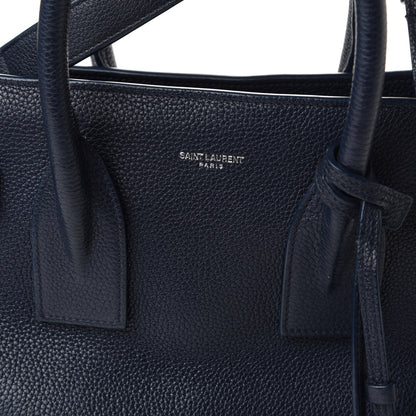 Saint Laurent Grained Calfskin Small Supple Sac De Jour Navy 9 of 10