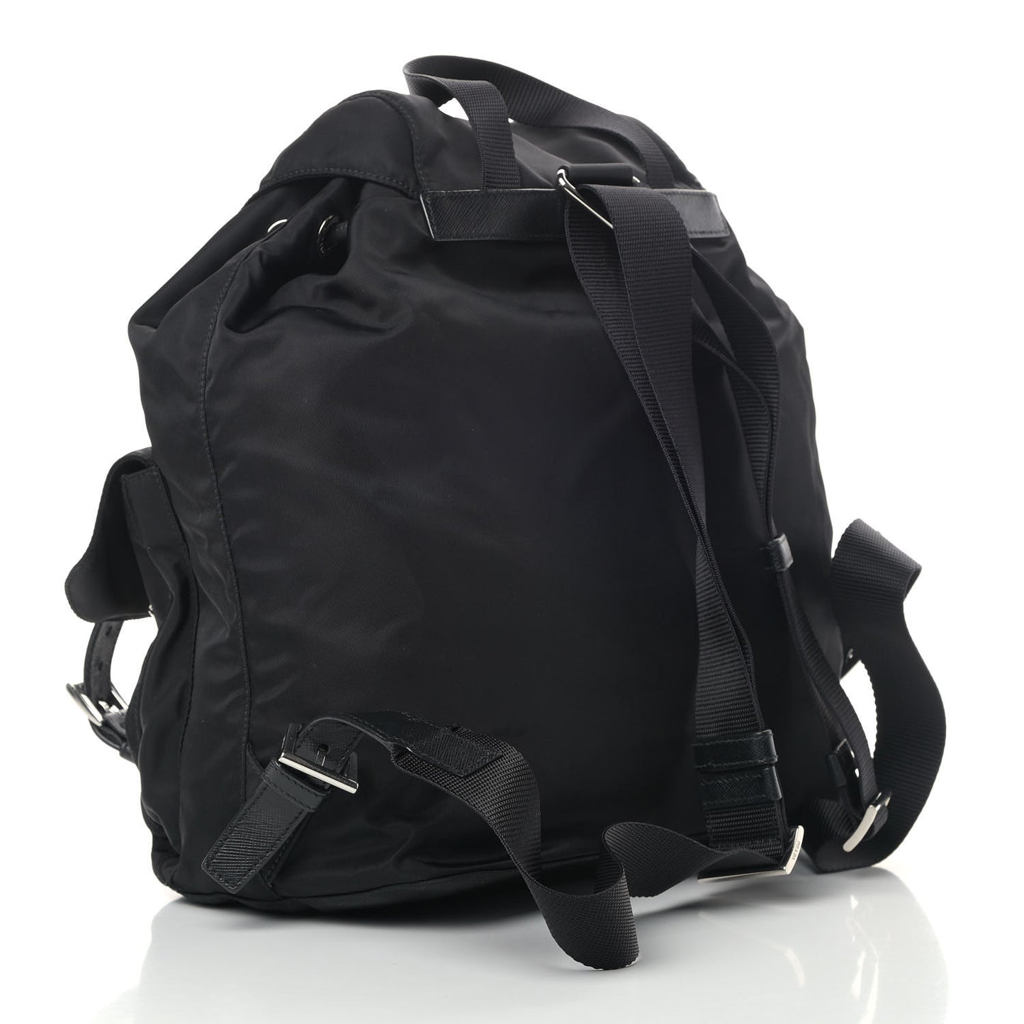 Tessuto Nylon Saffiano Medium Backpack Black