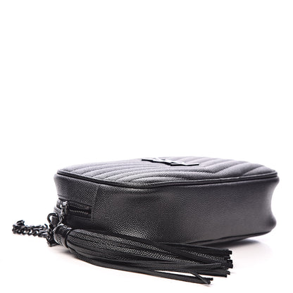 Saint Laurent Grain De Poudre Matelasse Monogram Mini Lou Camera Bag Black 4 of 11