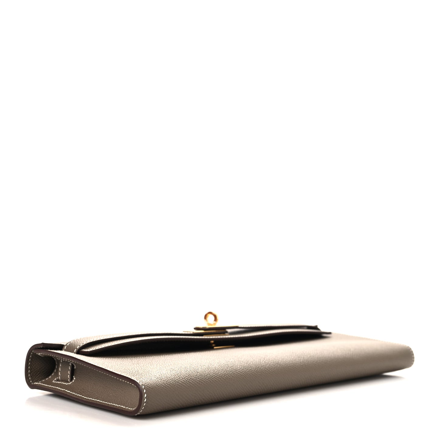Epsom Kelly Cut Clutch Pochette Etoupe