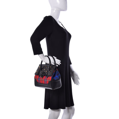 Versace Vitello Tartan Medium Baroque Palazzo Empire Bag Black Rosso 3 of 10