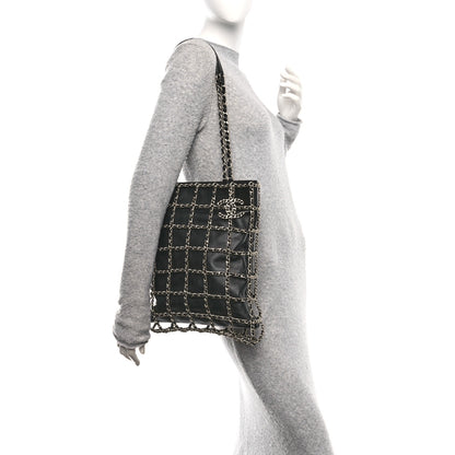 Chanel Lambskin Large Shopping Chain Tote Black 2 of 10