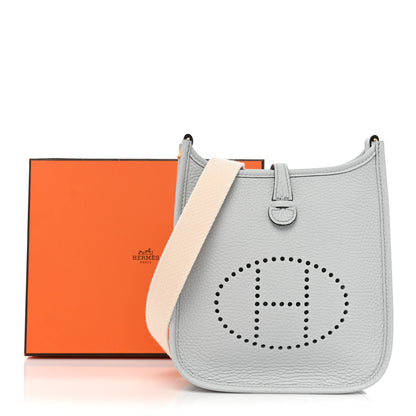 Hermes Taurillon Clemence Amazone Evelyne TPM Bleu Pale Nata 8 of 8