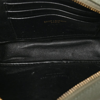 Saint Laurent Grain De Poudre Matelasse Monogram Mini Lou Camera Bag Light Sage 4 of 8