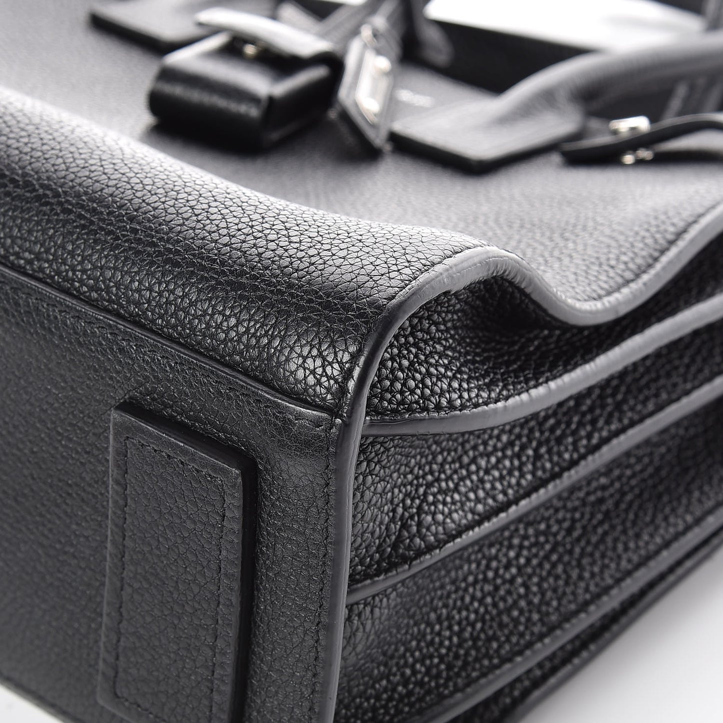 Grained Calfskin Baby Sac De Jour Souple Black