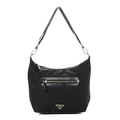 Prada Tessuto Nylon Vitello Hobo Black 1 of 10