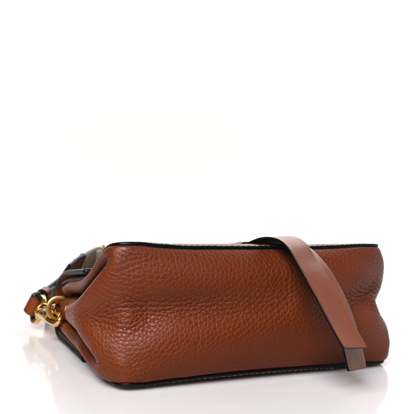 Pebbled Calfskin Small VRing Tassel Shoulder Bag Brown