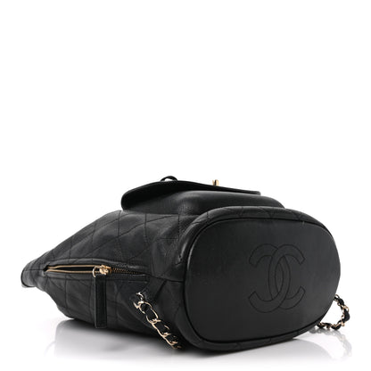 Chanel Sheepskin Caviar Quilted Daily Round Backpack Black 4 of 10