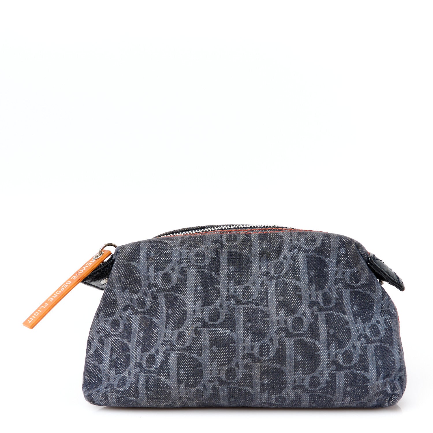 Christian Dior Denim Monogram Flight Trotter Cosmetic Pouch Blue 1 of 10