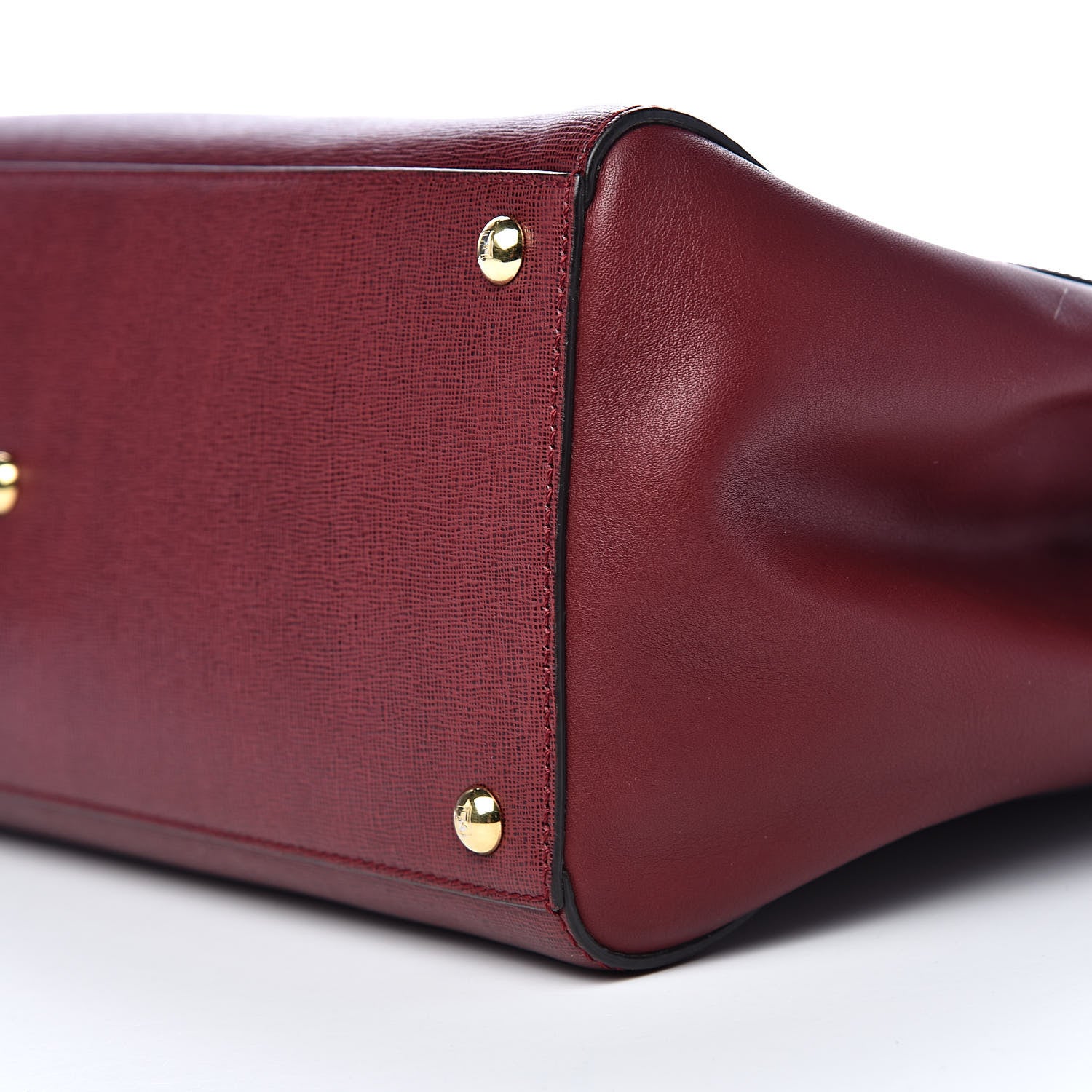 Fendi Vitello Elite Regular 2Jours Tote Rosso Scuro Ciliegia 10 of 12