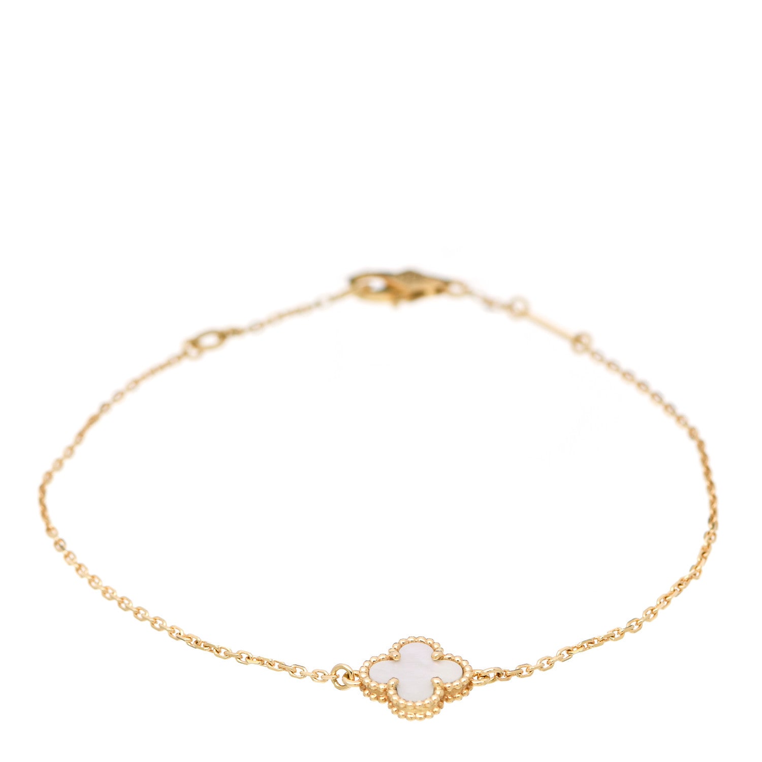Van Cleef & Arpels 18K Yellow Gold Mother of Pearl Sweet Alhambra Bracelet 1 of 7