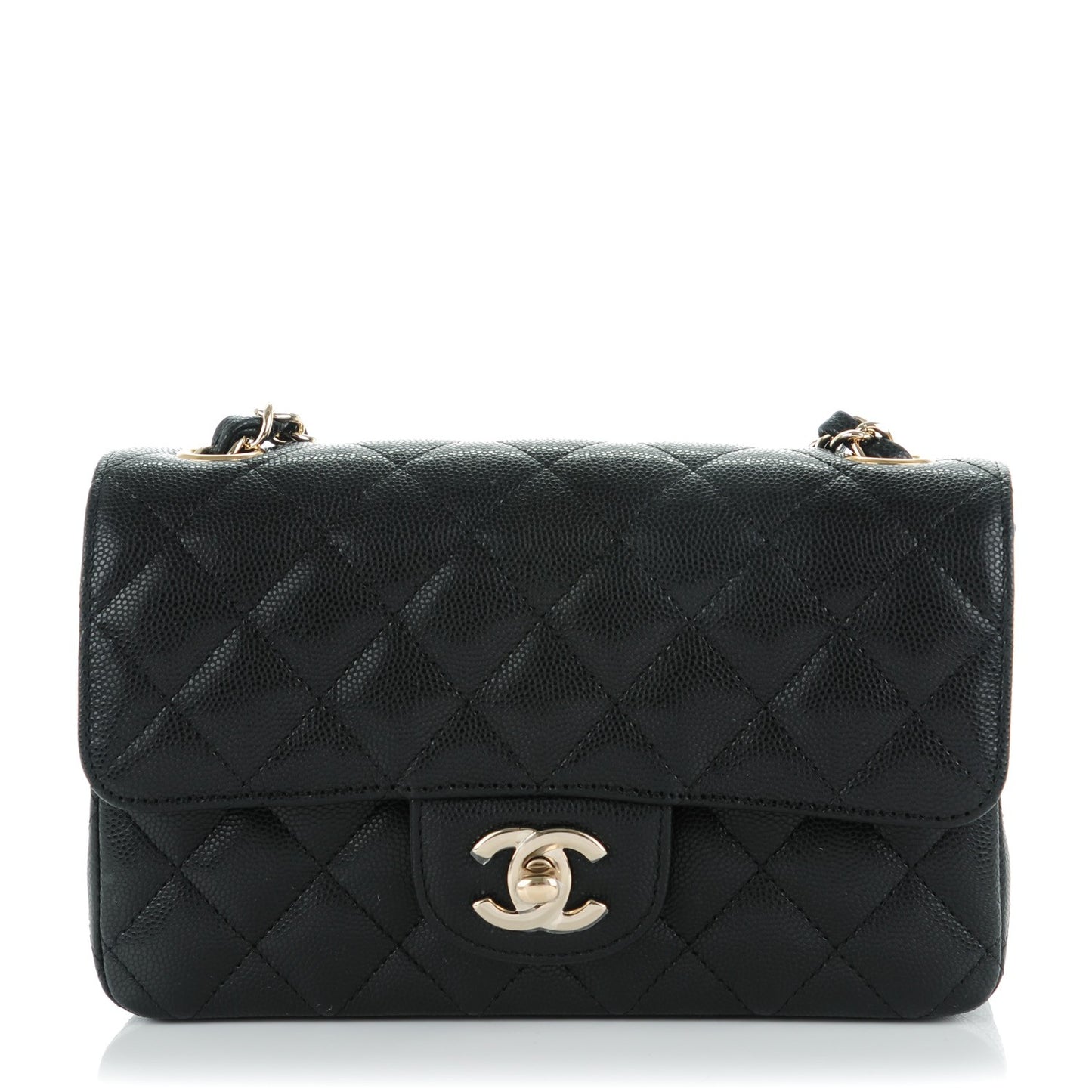 Caviar Quilted Mini Rectangular Flap Black