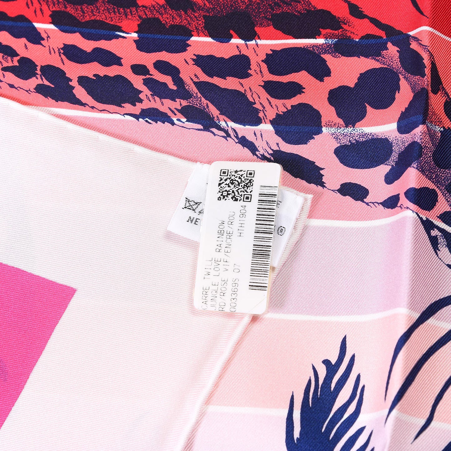 Silk Jungle Love Rainbow Scarf 90 Rose Vif Encre Rouge