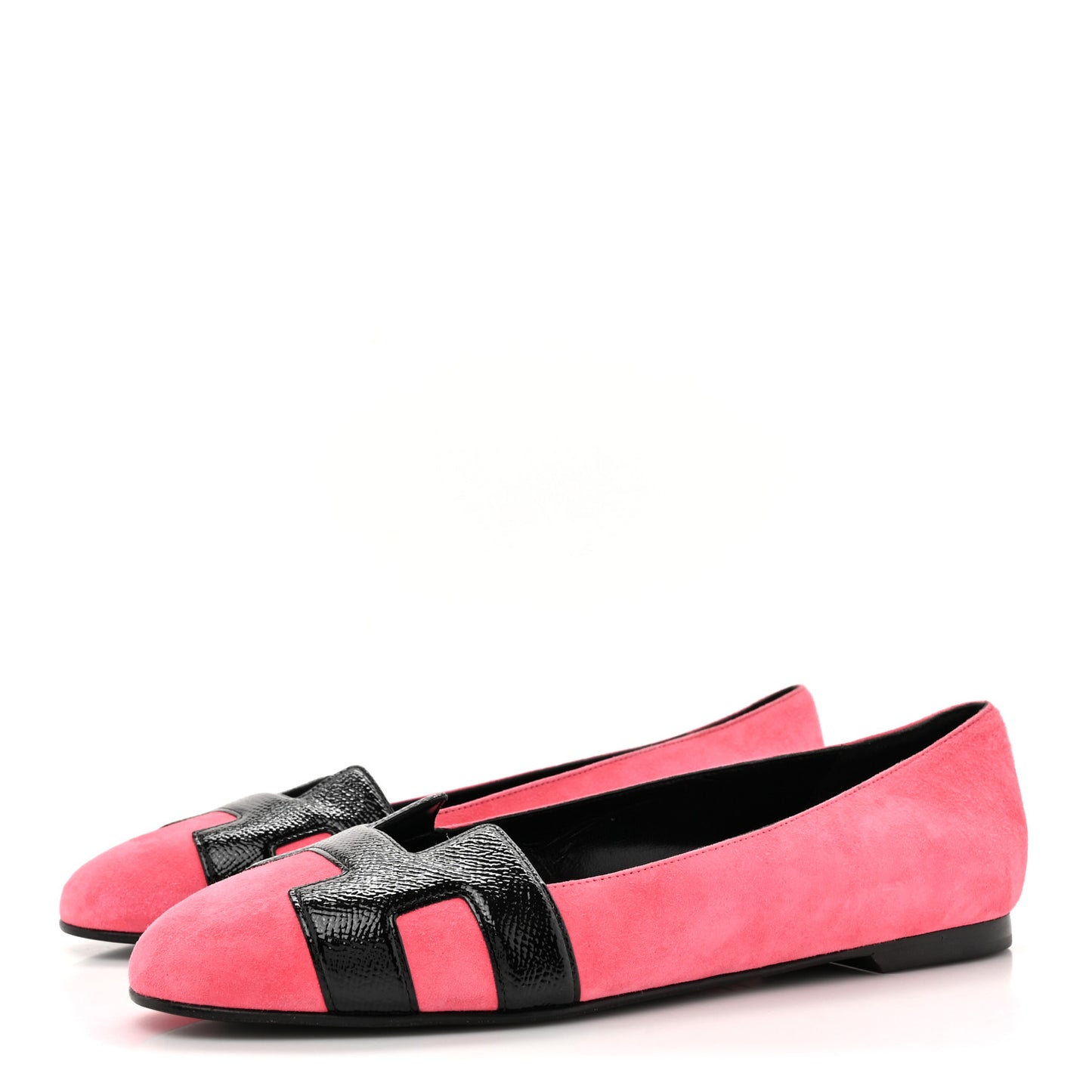 Velvet Goatskin Patent Epsom Nice Ballerina Flats 37.5 Fuchsia Black