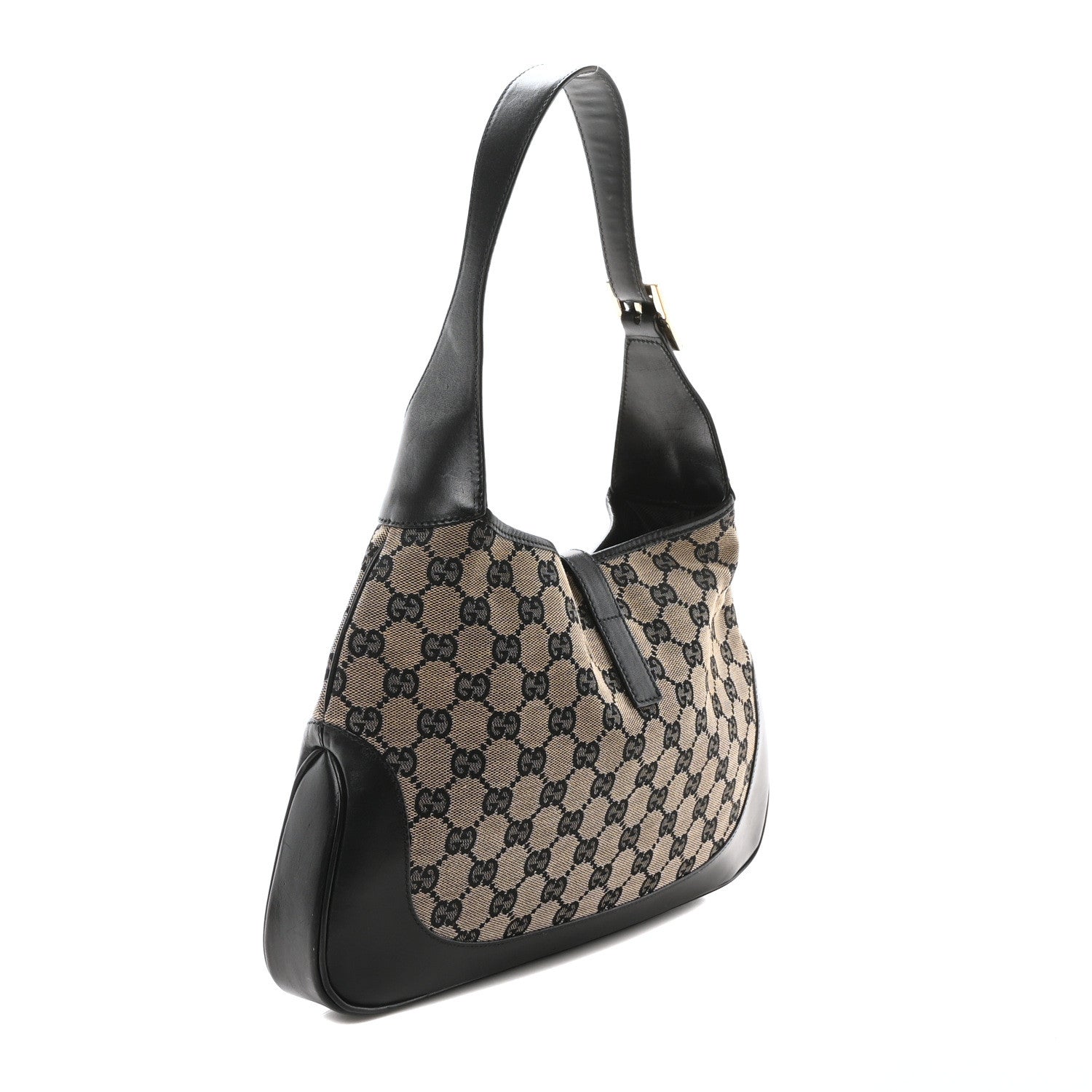 Gucci Monogram Small Jackie O Hobo Beige Black 3 of 10