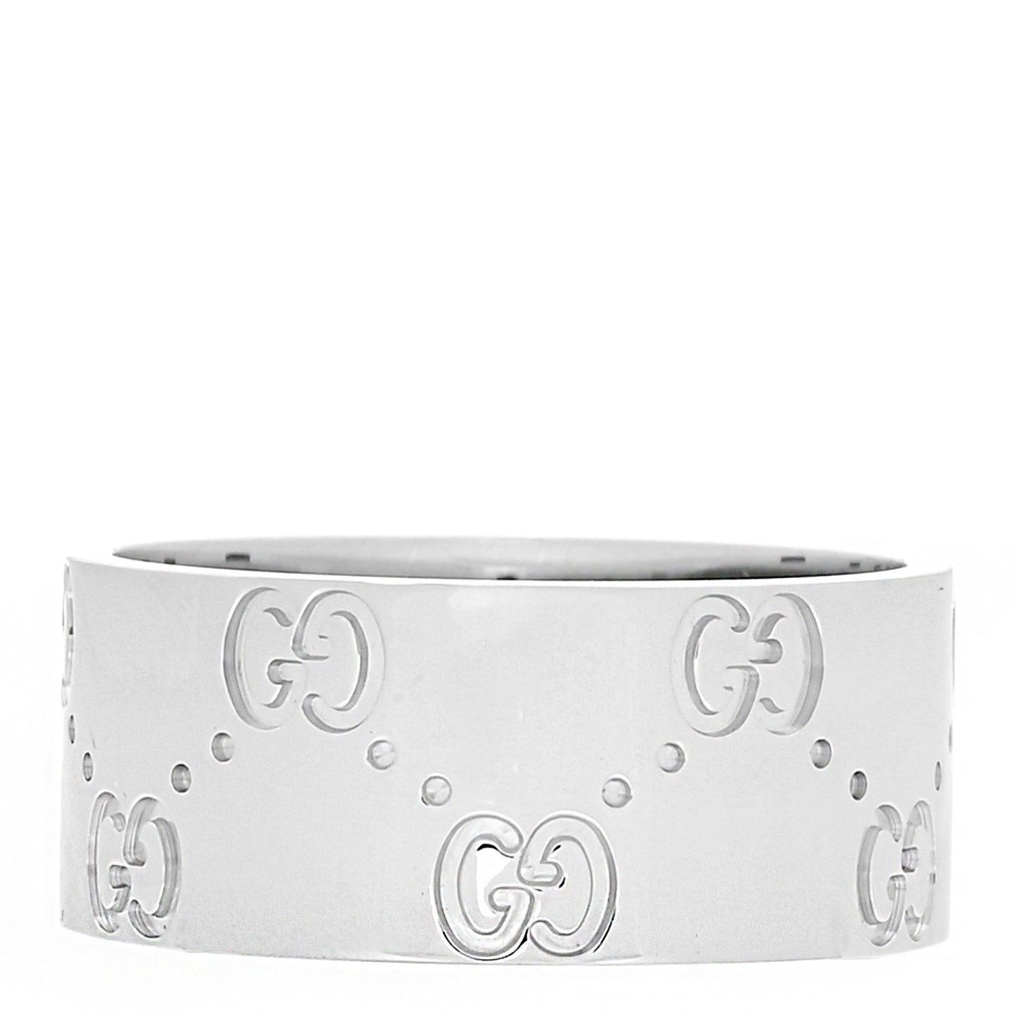 18K White Gold Wide Icon Ring 59 8.75
