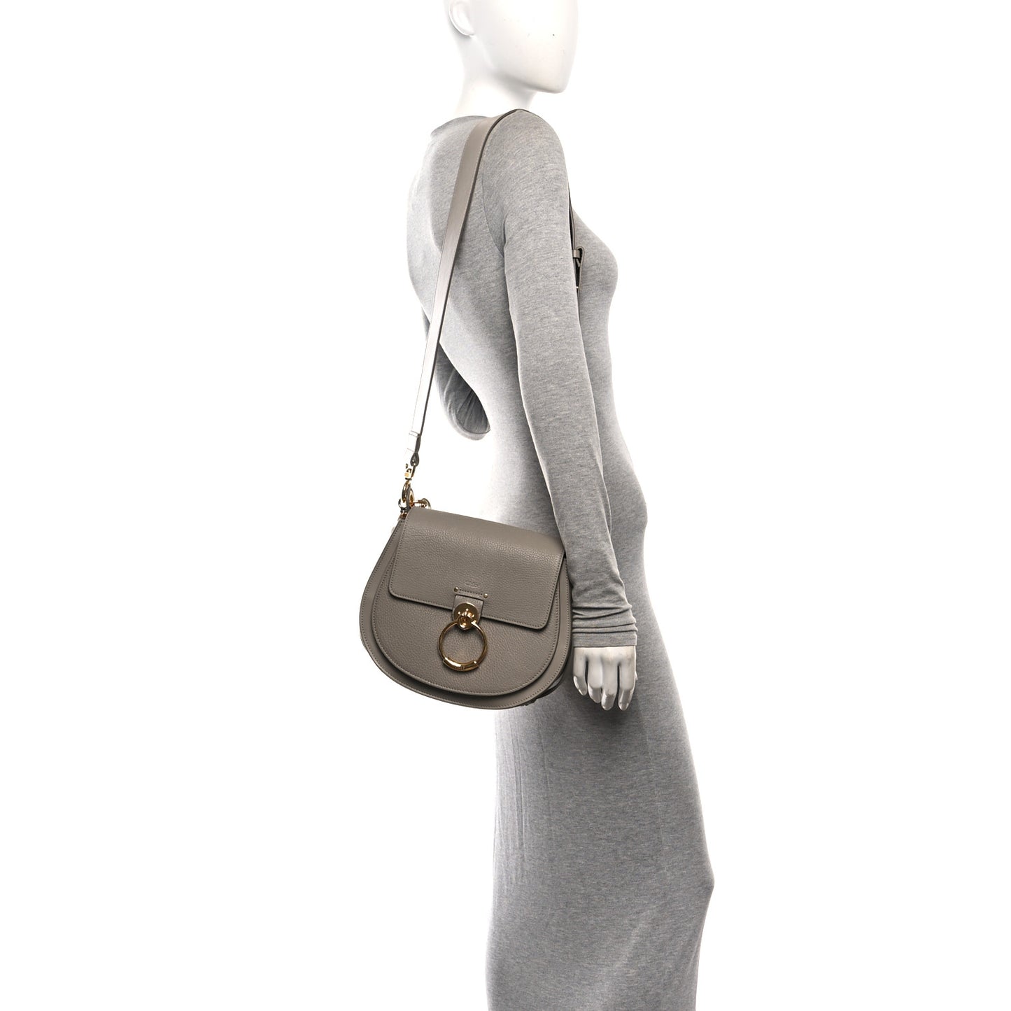 Calfskin Large Tess Bag Motty Grey