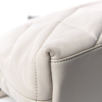 Saint Laurent Lambskin Quilted Small Loulou Puffer Monogram Chain Satchel Blanc Vintage 10 of 16