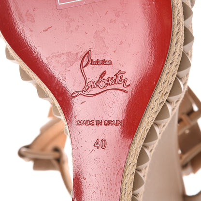 Christian Louboutin Calfskin Rope Cataclou 140 Wedge Sandals 40 Nude 7 of 21