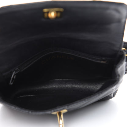 Chanel Lambskin Quilted Flap Waist Belt Bag Black 5 of 15
