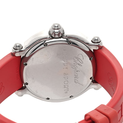 Chopard Stainless Steel Rubber Ruby Yellow Blue Sapphire 38mm Happy Sport Fish Quartz Watch Red 4 of 5