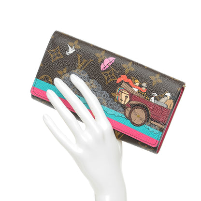 Louis Vuitton Monogram 2015 Christmas Animation Sarah Wallet Hibiscus 2 of 7