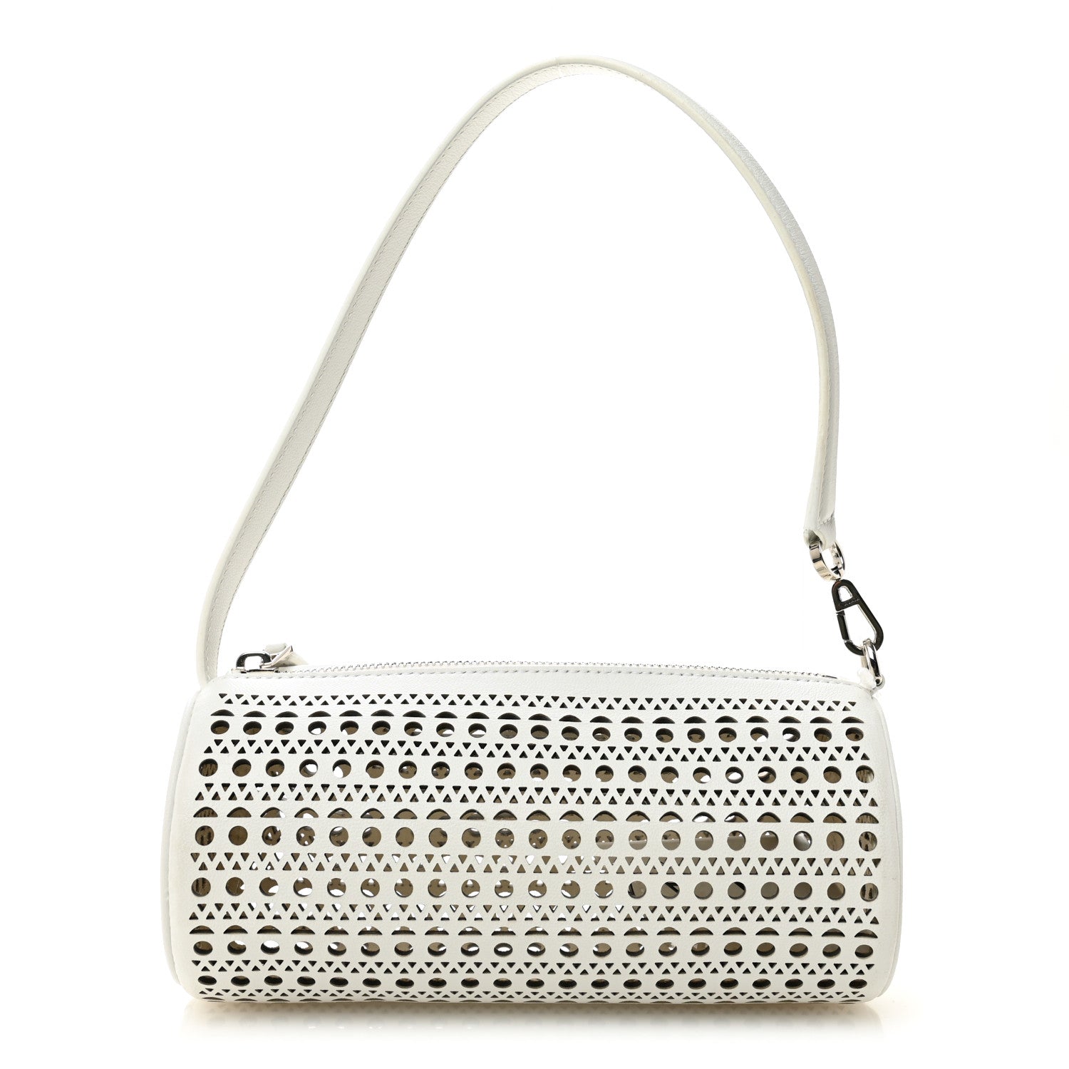 Alaia Calfskin Vienne Small Tube Bag White Optique 1 of 10