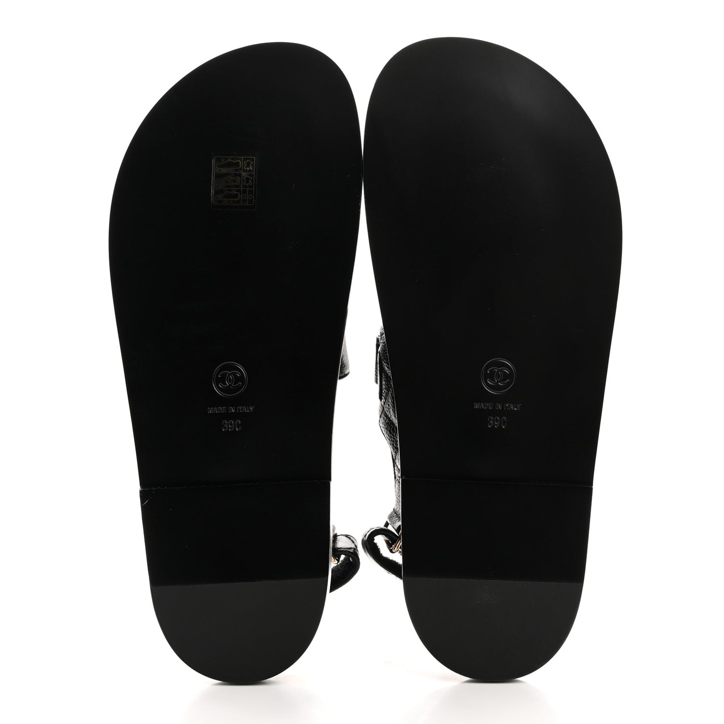 Grained Calfskin Velcro Dad Sandals 39 Black