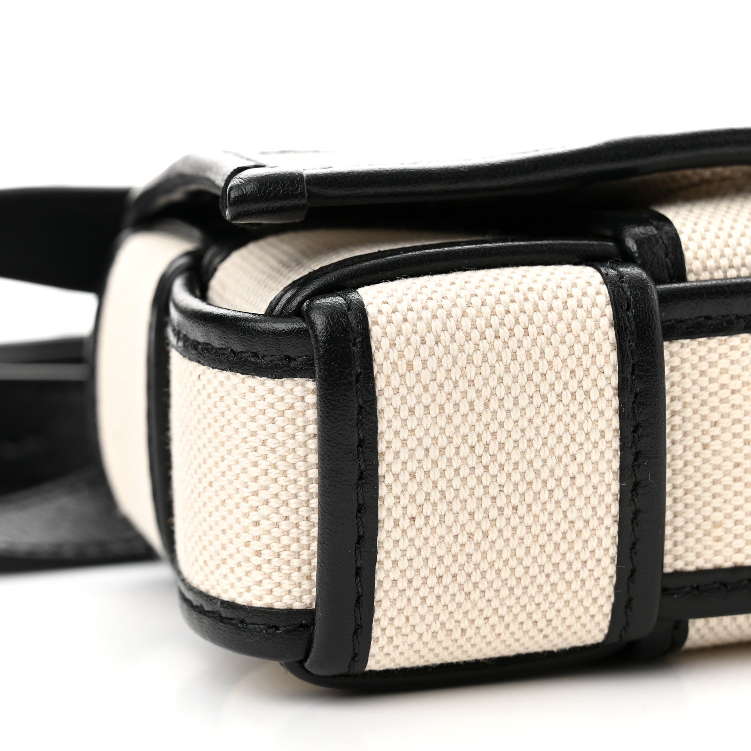 Bottega Veneta Canvas Intrecciato Mini Cassette Crossbody Bag Natural Black 8 of 9