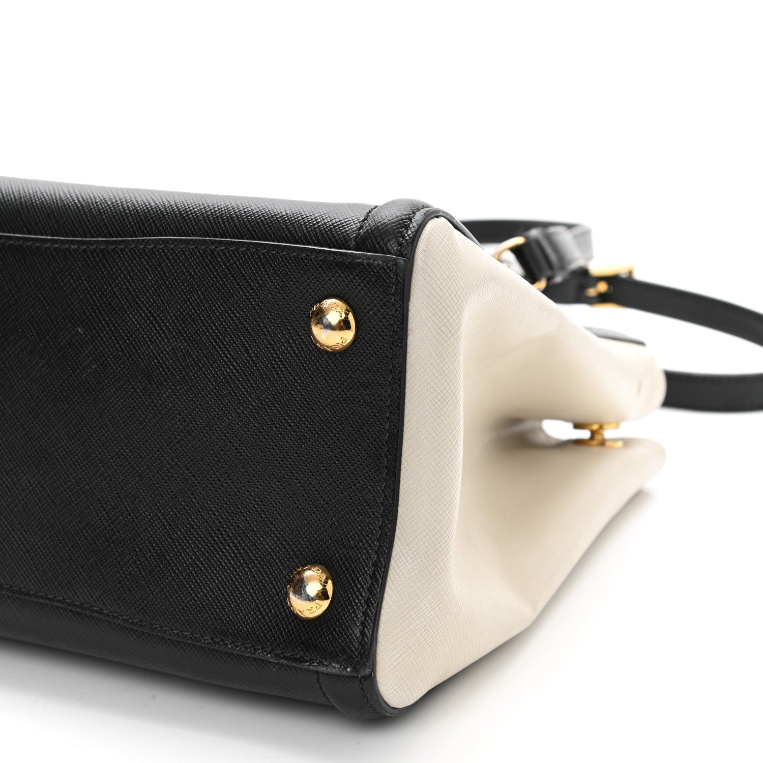 Prada Saffiano Small Galleria Double Zip Tote Black Talco 9 of 13