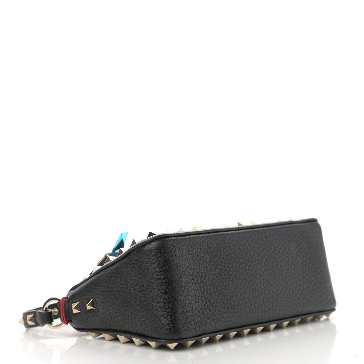 Valentino Garavani Pebbled Calfskin Small Rockstud Flip Lock Shoulder Bag Black 4 of 7