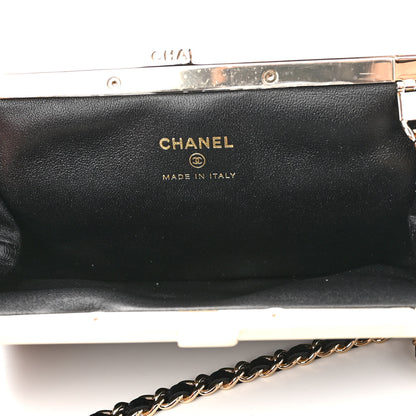 Chanel Lambskin Quilted Frame Clutch With Chain Black 5 of 12