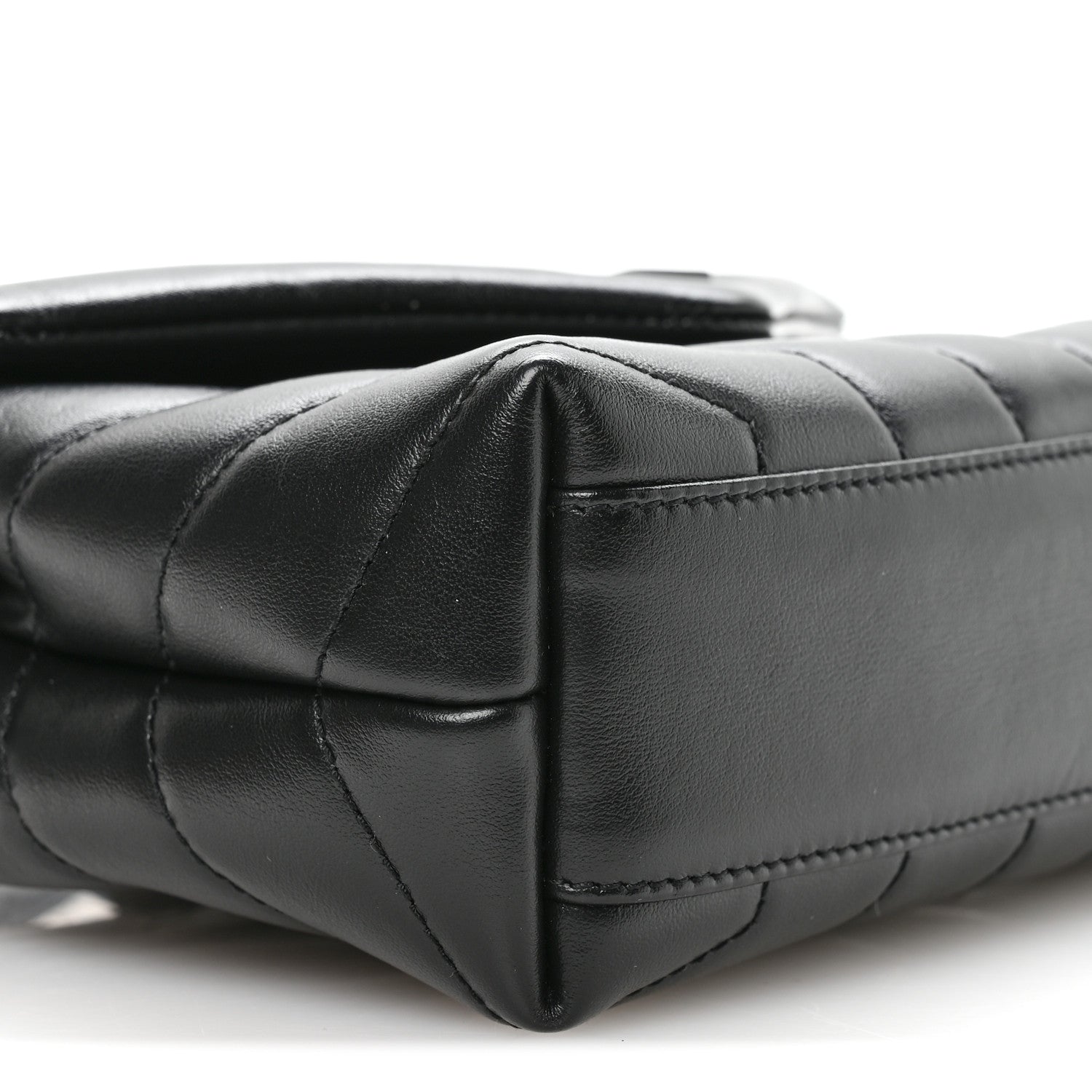 Saint Laurent Calfskin Y Quilted Monogram Monochrome Toy Loulou Crossbody Bag Black 9 of 11