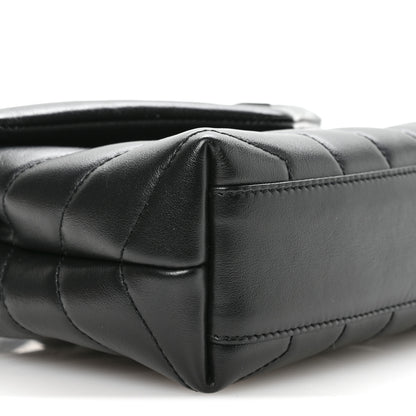 Saint Laurent Calfskin Y Quilted Monogram Monochrome Toy Loulou Crossbody Bag Black 9 of 11