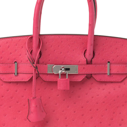 Hermes Ostrich Birkin 30 Rose Tyrien 8 of 17